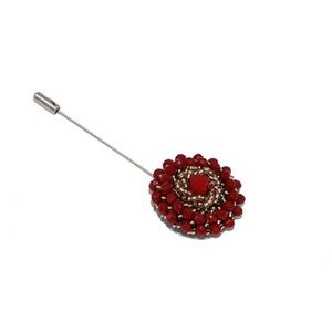 Red Beaded Lapel Pin