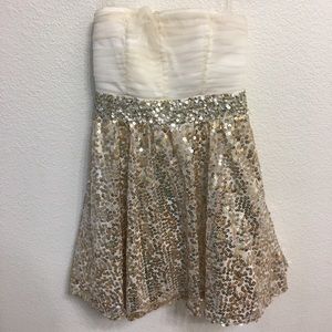 Gold-sequined Strapless Dress from Group USA