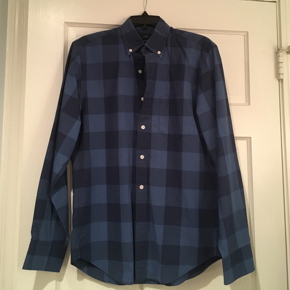 J. Crew men's all-cotton plaid button, small