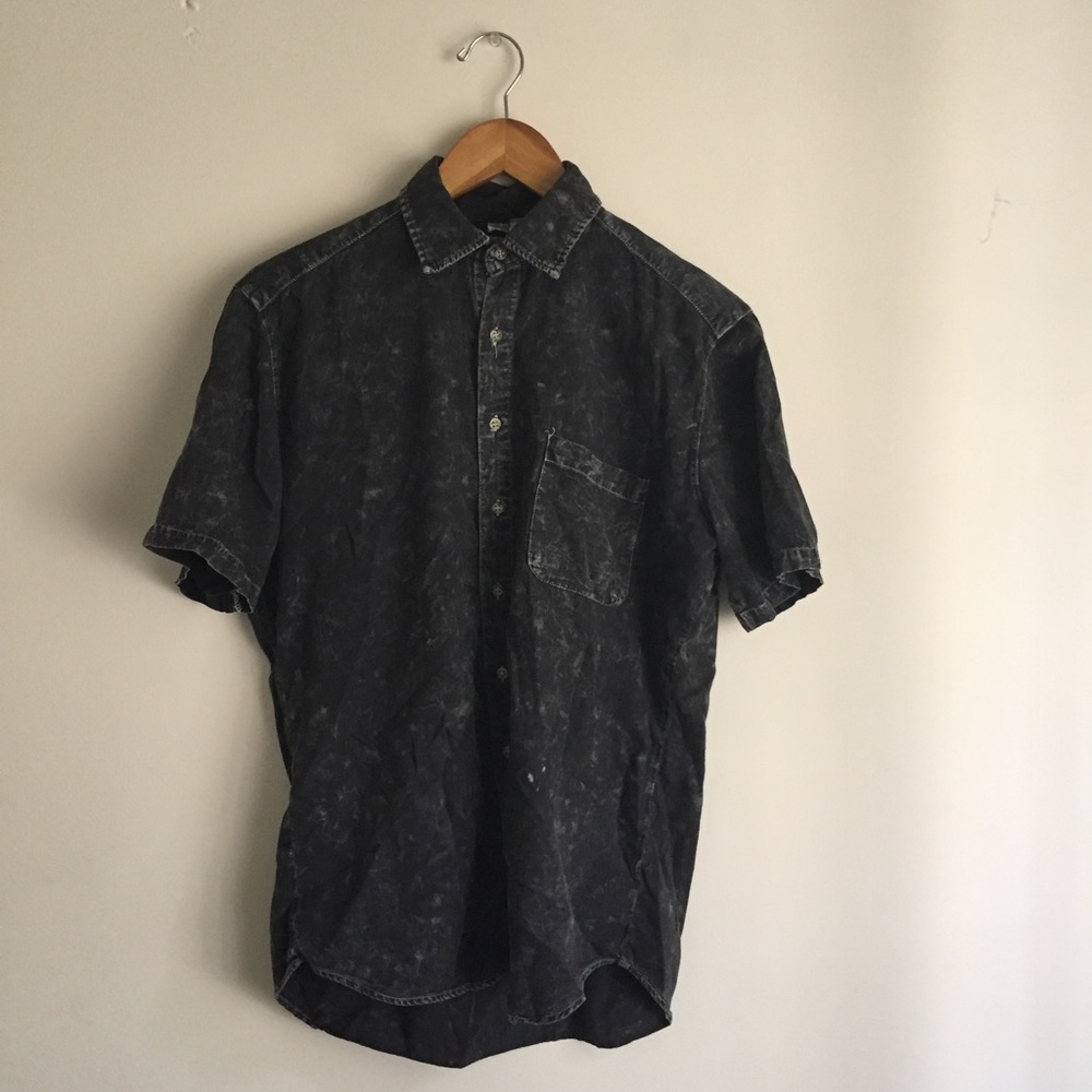 American Apparel Denim Button Up Acid Wash