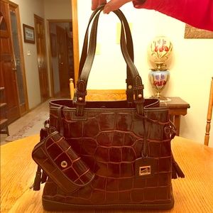 Cognac Double Strap Tassel Dooney & Bourke