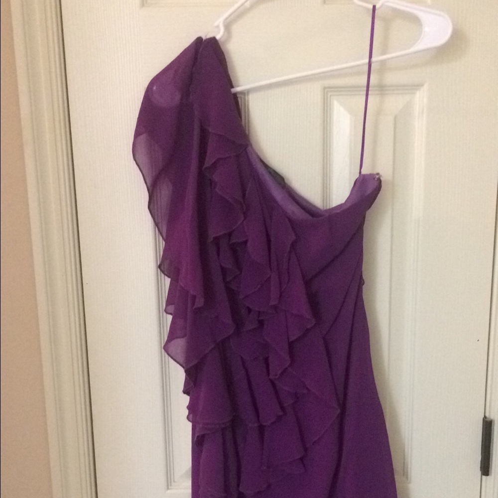 Purple one shoulder dress