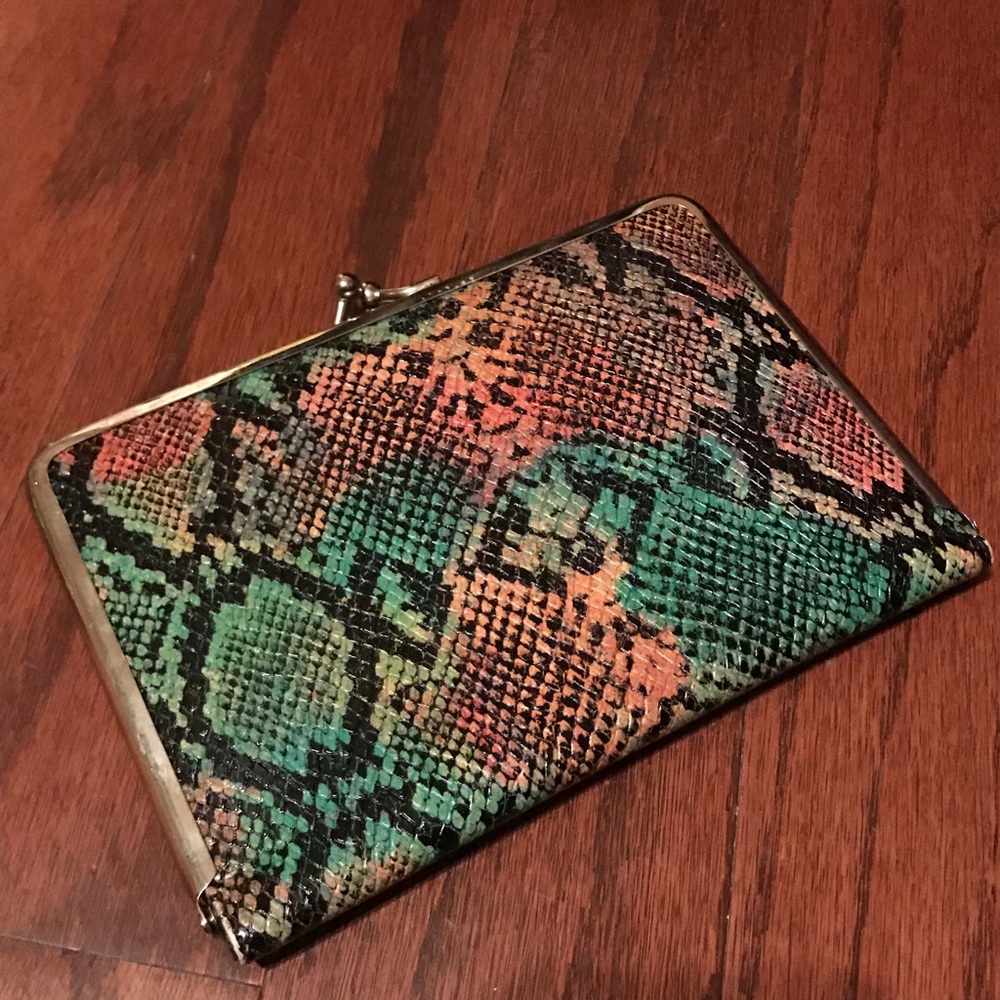 pastel vegan leather clutch