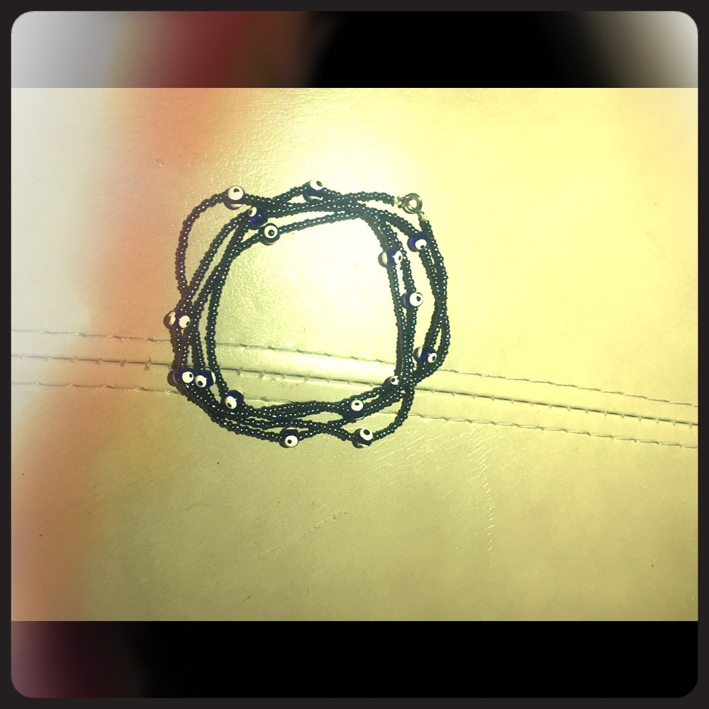 Navy blue evil eye piece