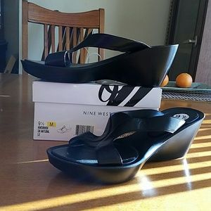 Nine West Leather Wedge Sandals