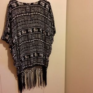 Black elephant kimono from Rue 21 "one size"