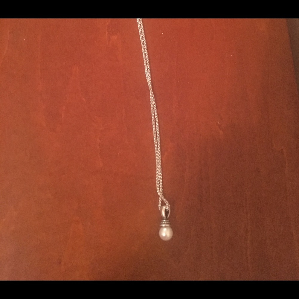 Sterling Silver Pearl Drop Necklace