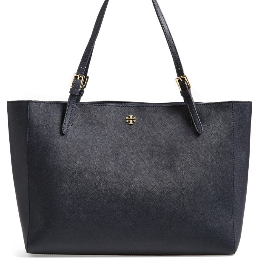Tory Burch York Buckle navy blue tote bag
