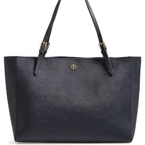 Tory Burch York Buckle navy blue tote bag