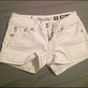 White Miss Me shorts