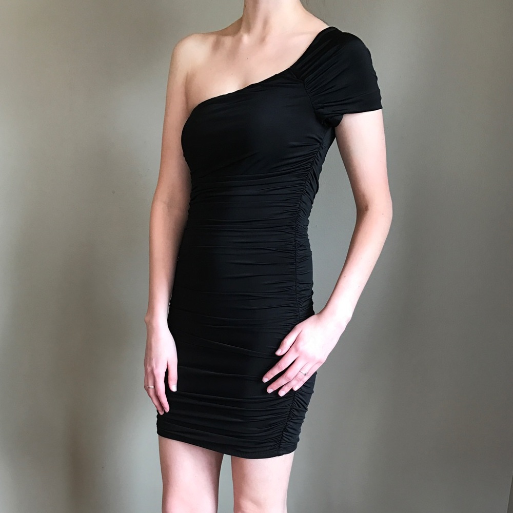 Black One-Shouldered Cocktail Dress