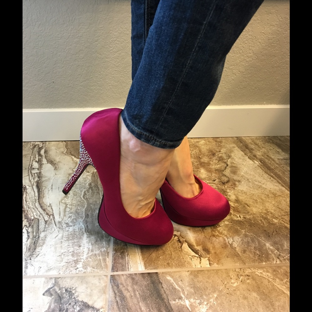 Pink Rhinestone Heels