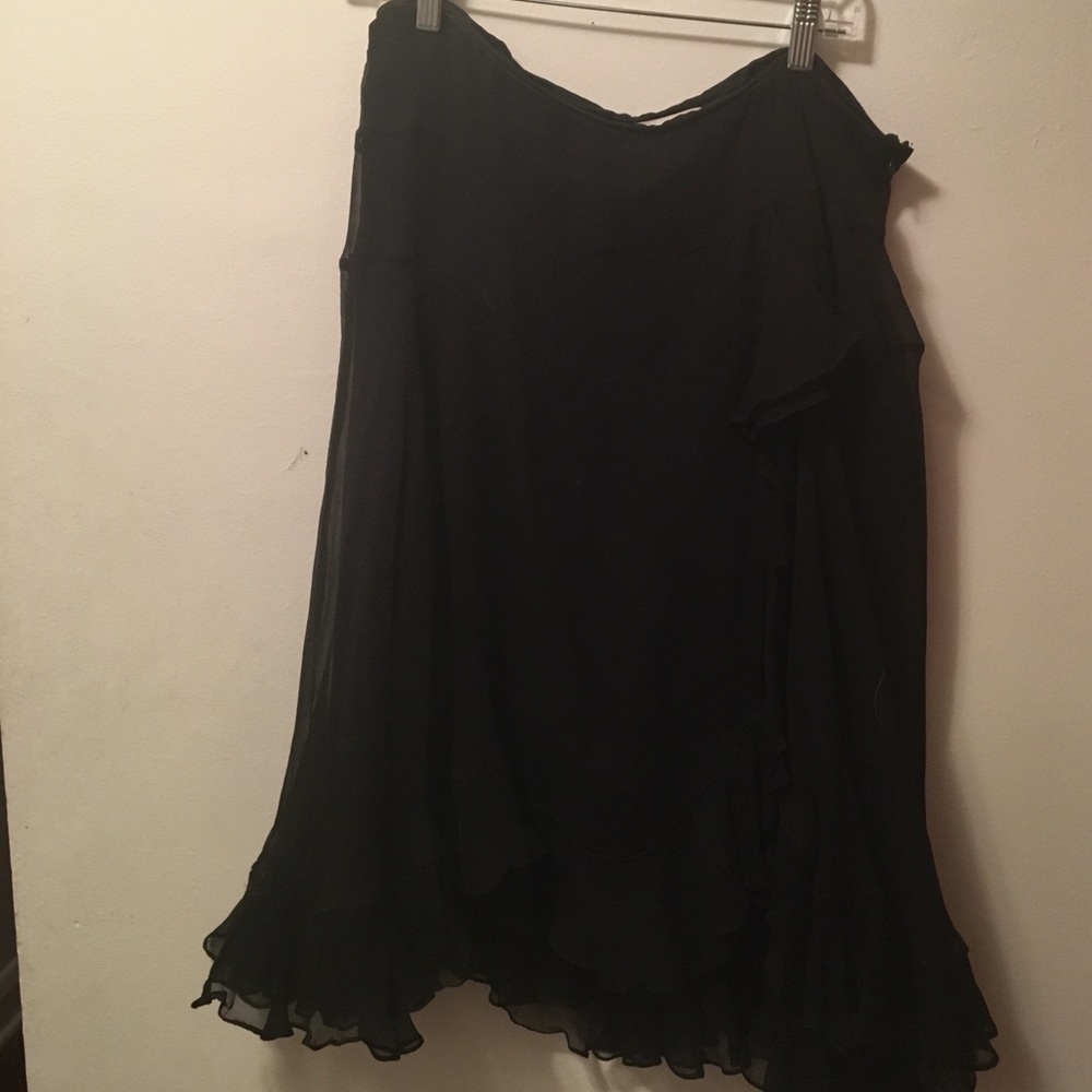 Black layered skirt.