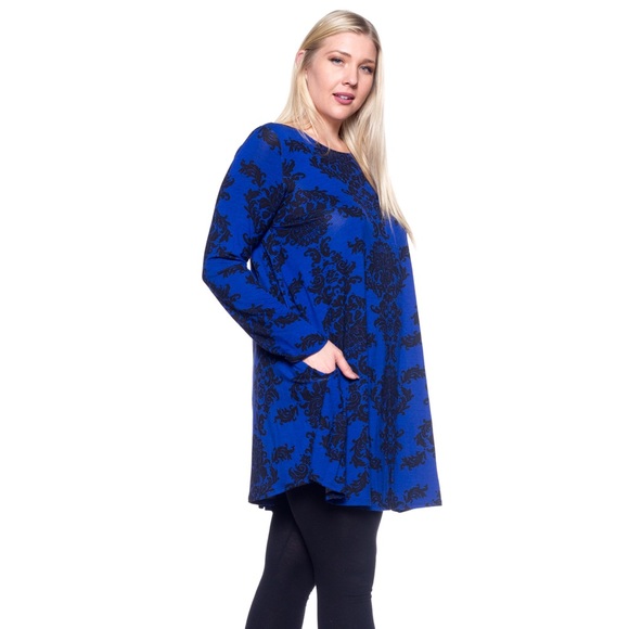 Blue and Black Tunic - Pocket - Picture 3 of 5