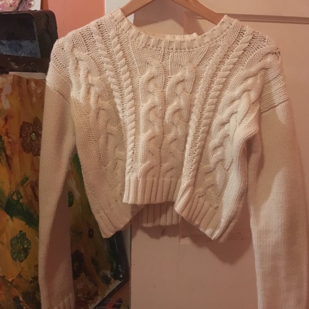 Lucca couture cropped cream sweater, bought at uo