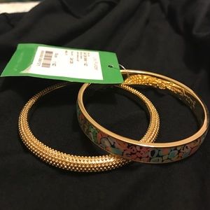 NWT Lily Pulitzer bangle set- gold tone and colors