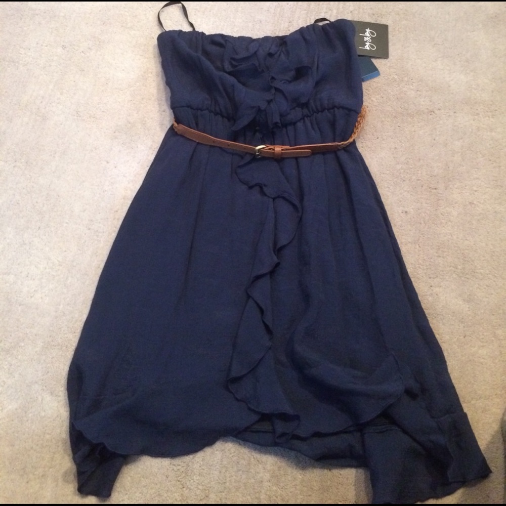Nwt belted strapless dress