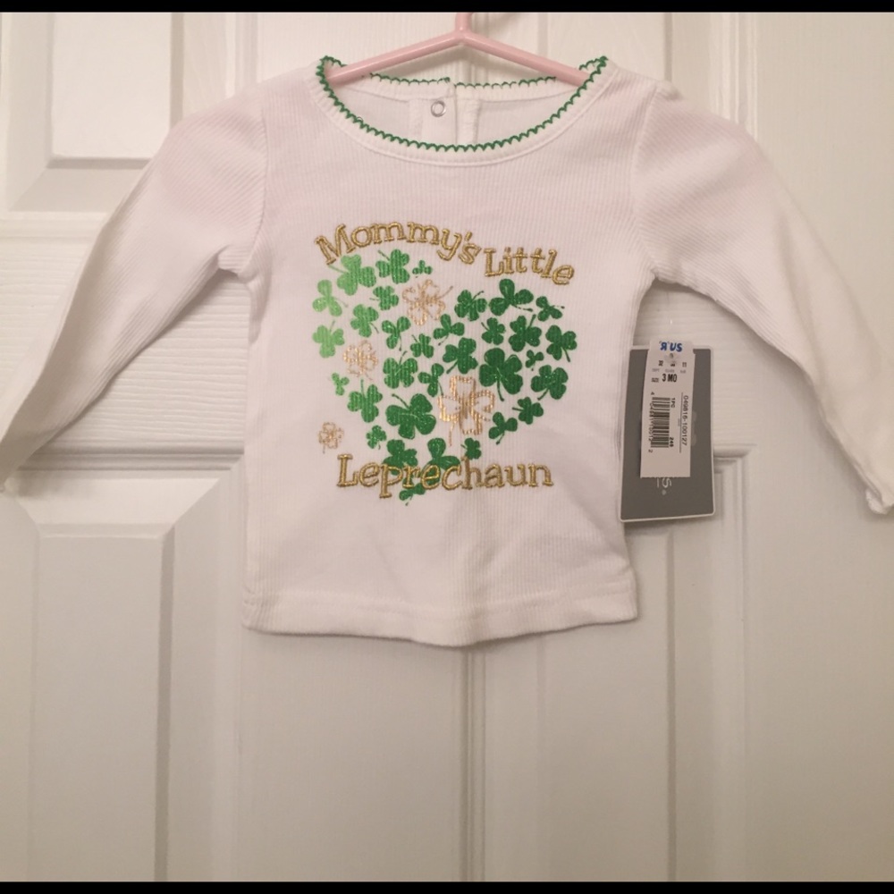 NWT Saint Patrick's Day long sleeved shirt and bib
