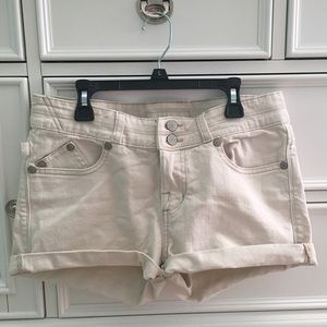 White denim shorts