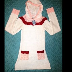 Lucky Brand Women's Large Sweater Dress Hooded NEW