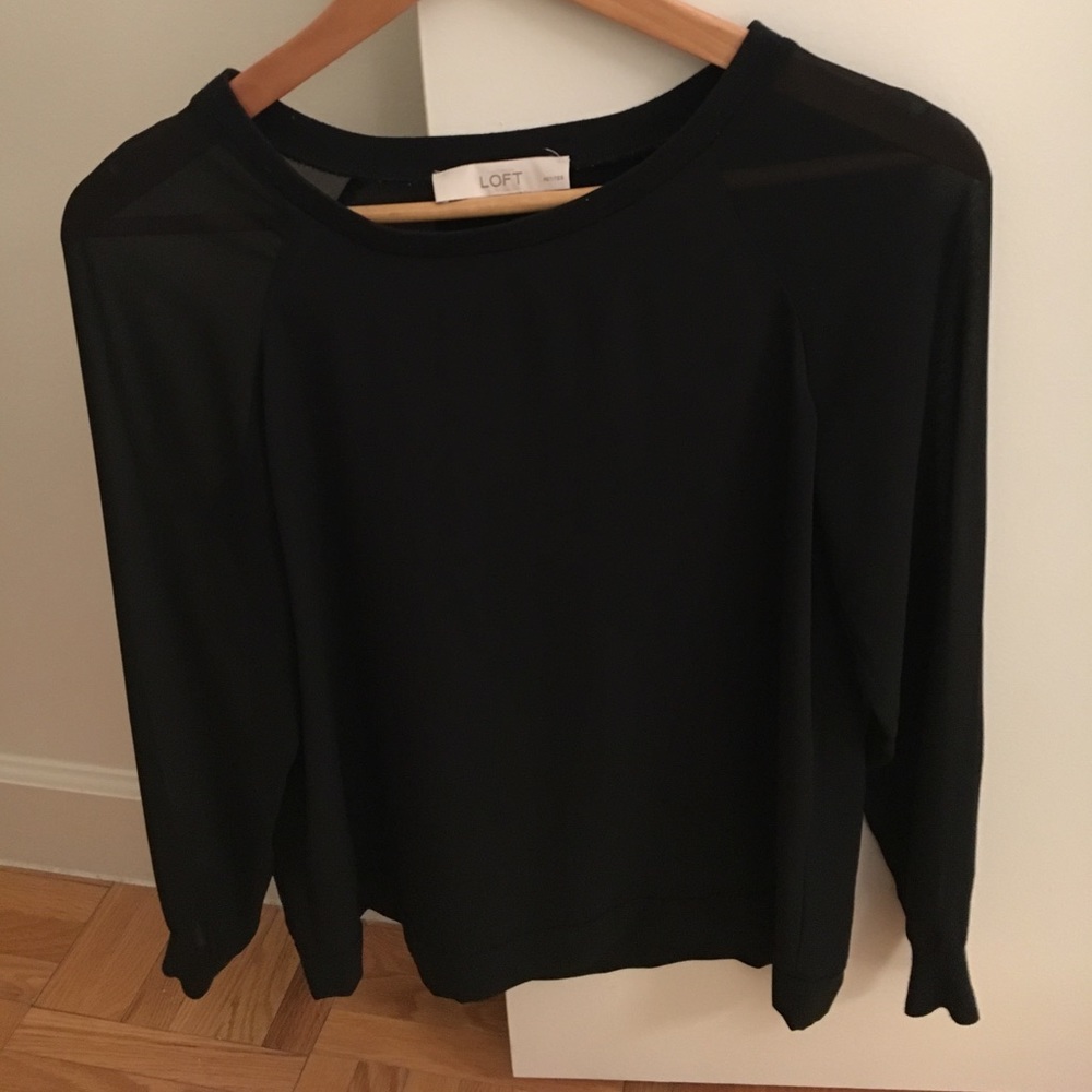 Black sheer sleeves top