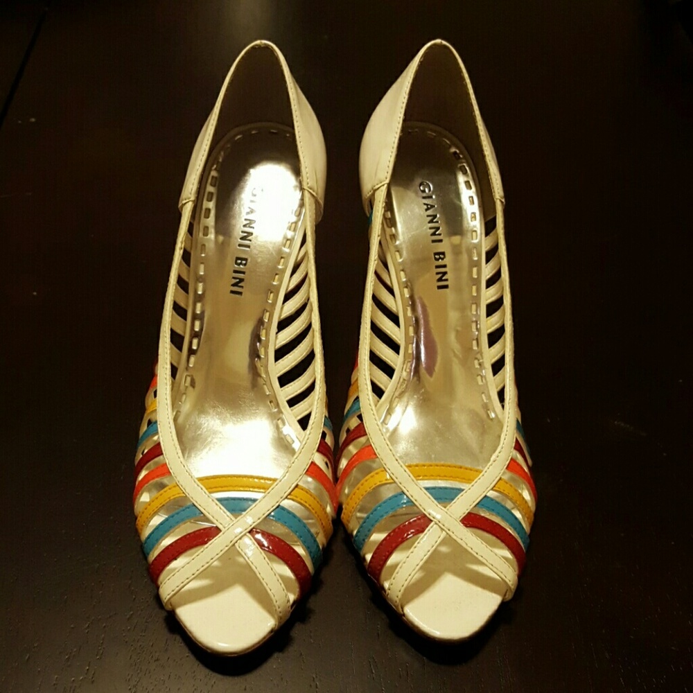 Gianni Bini - 6.5M - Multi-Colored Peep Toe Pumps