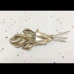 Vintage Sterling Callalilly Brooch