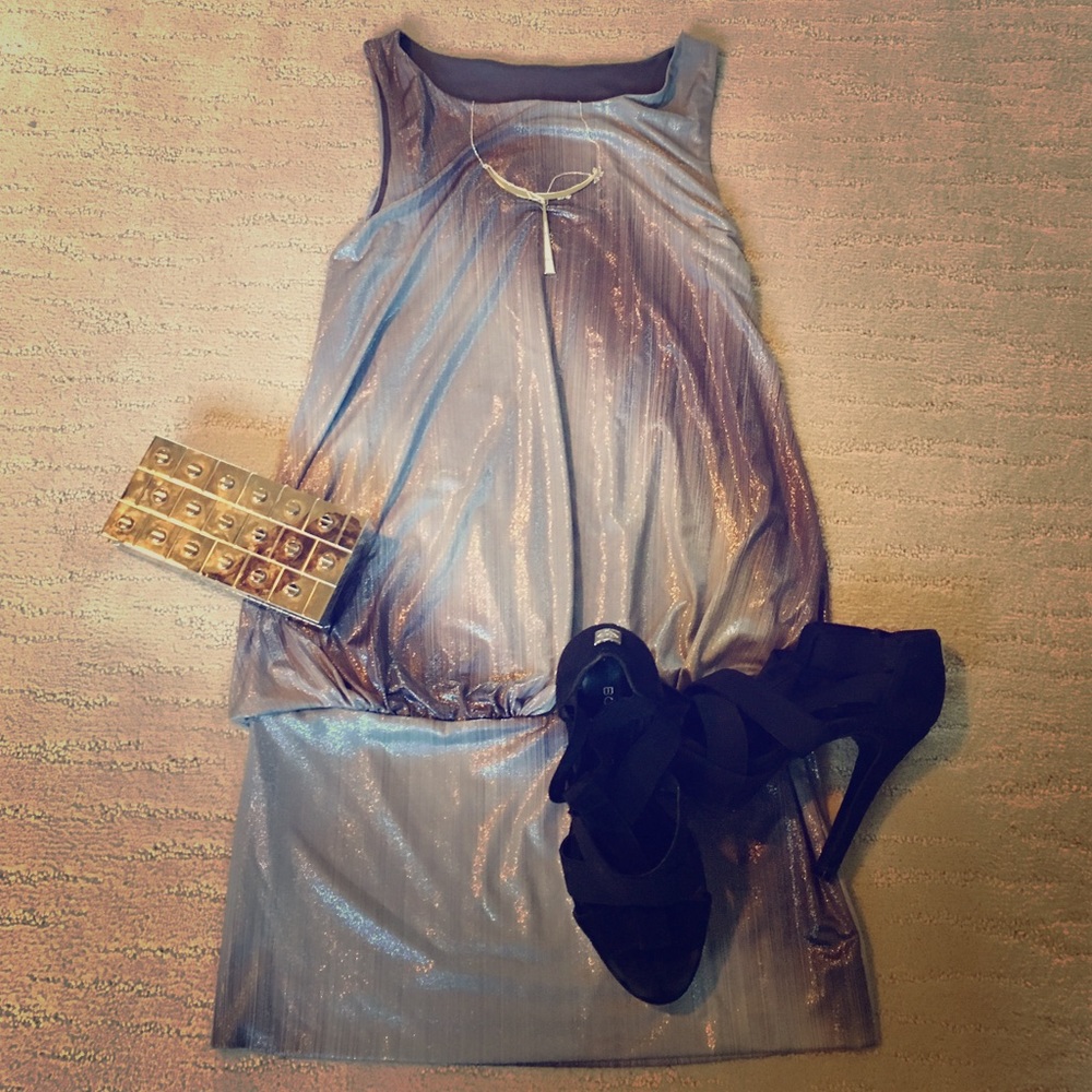 Boutique party silver and sparkly dress