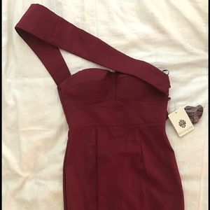 Deep red cocktail dress