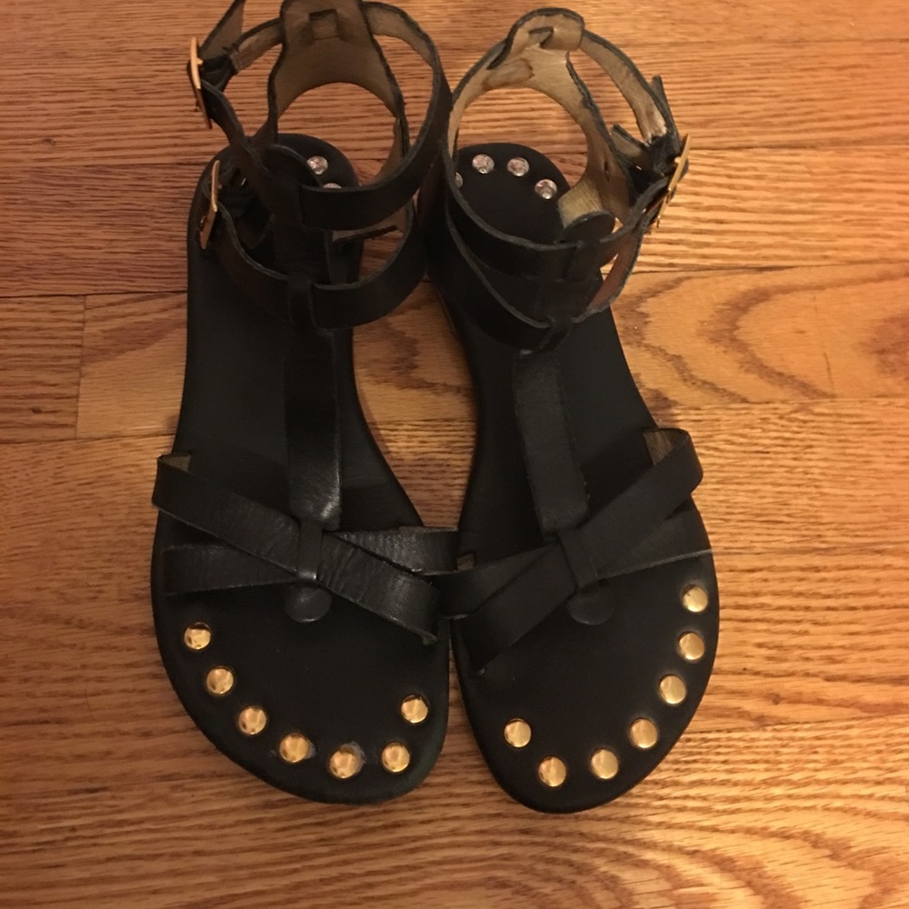 Matt Bernson Gold Studded Gladiator Sandals