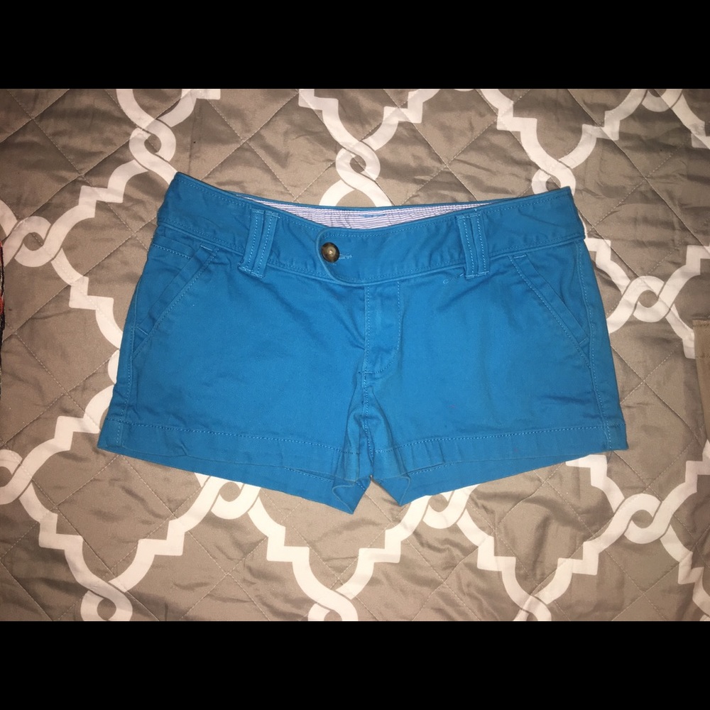 Vibrant Blue Red Camel Shorty Shorts