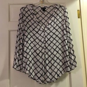 Lucky Brand, black and white blouse