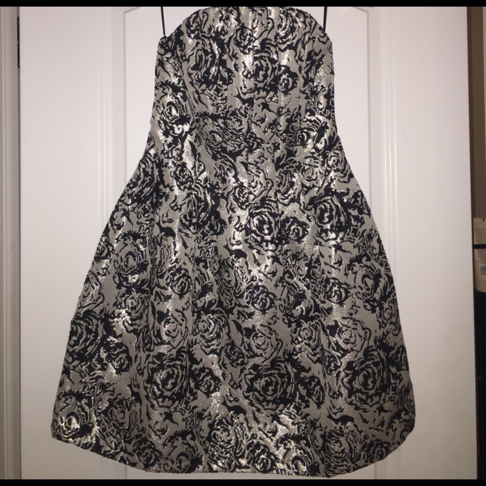 Silver/Black Strapless Dress