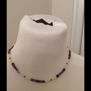 Amethyst and pearl necklace