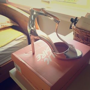 Public Desire Metallic T-strap Pumps