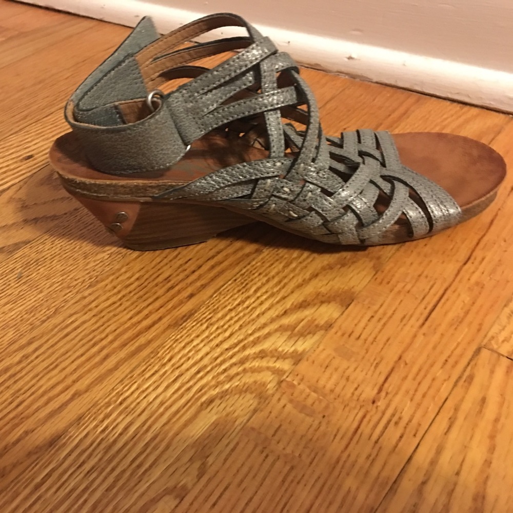 OTBT St Joseph Silver ankle wrap sandals