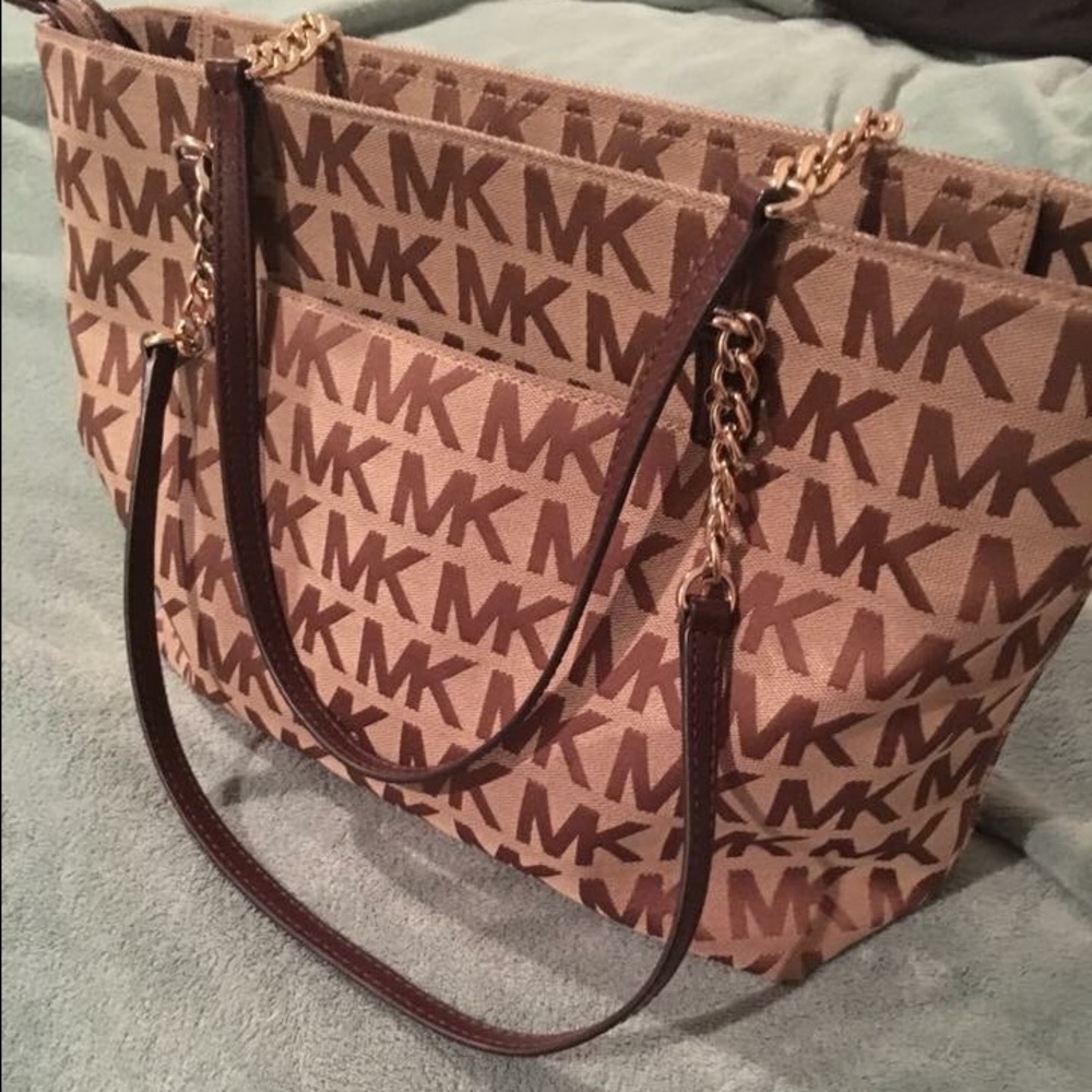Tan Michael kors purse gray condition