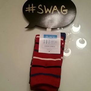 Toddler 2T-3T 3 pack crew socks