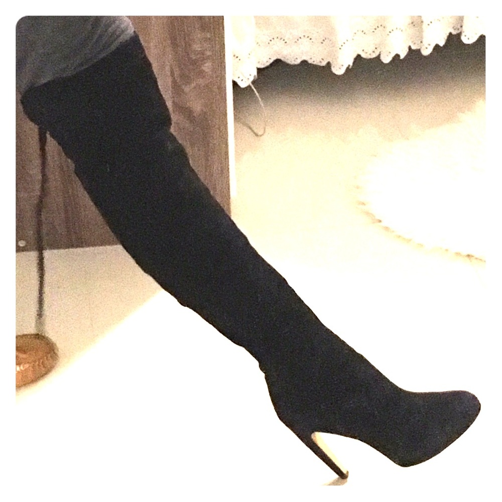 Sam Edelman over the knee black suede boots