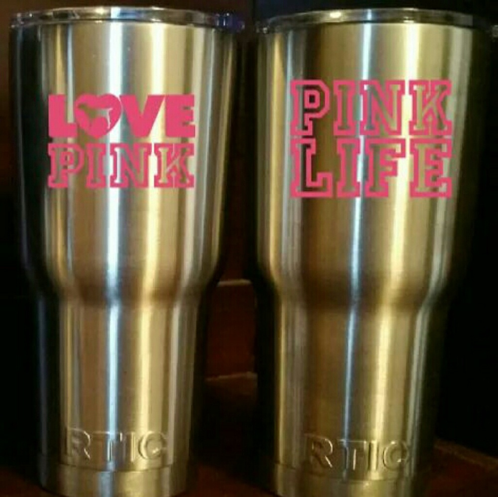 30oz RTIC tumbler with Pink Decals