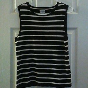 Chico's black and white stripes sleeveless top