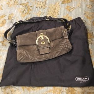 Beautiful brown suede Coach purse