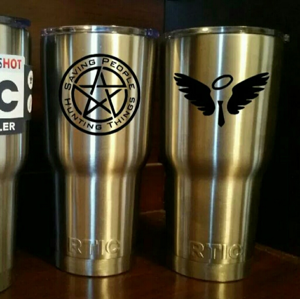 30oz RTIC tumbler w Supernatural Theme decals