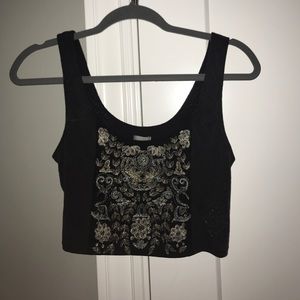 Black and gold crop top