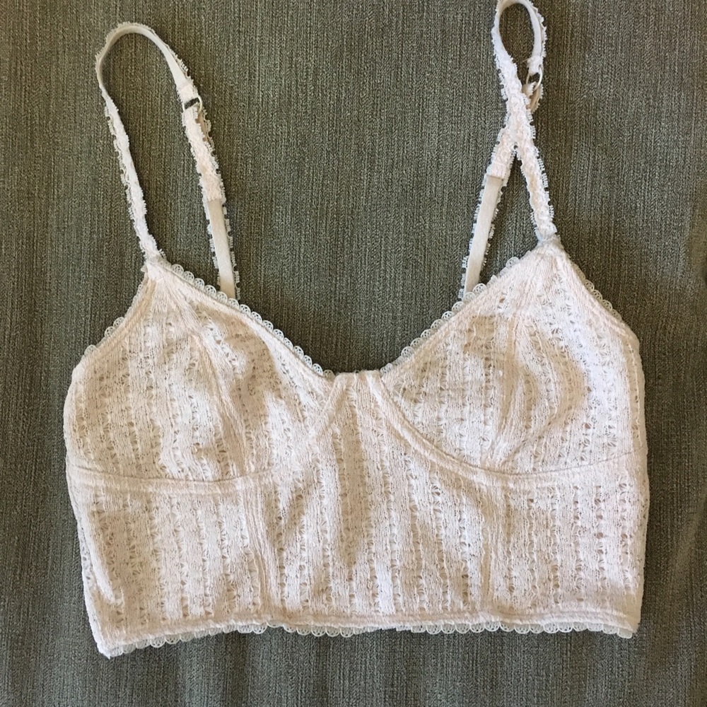 Light pink crochet bralette