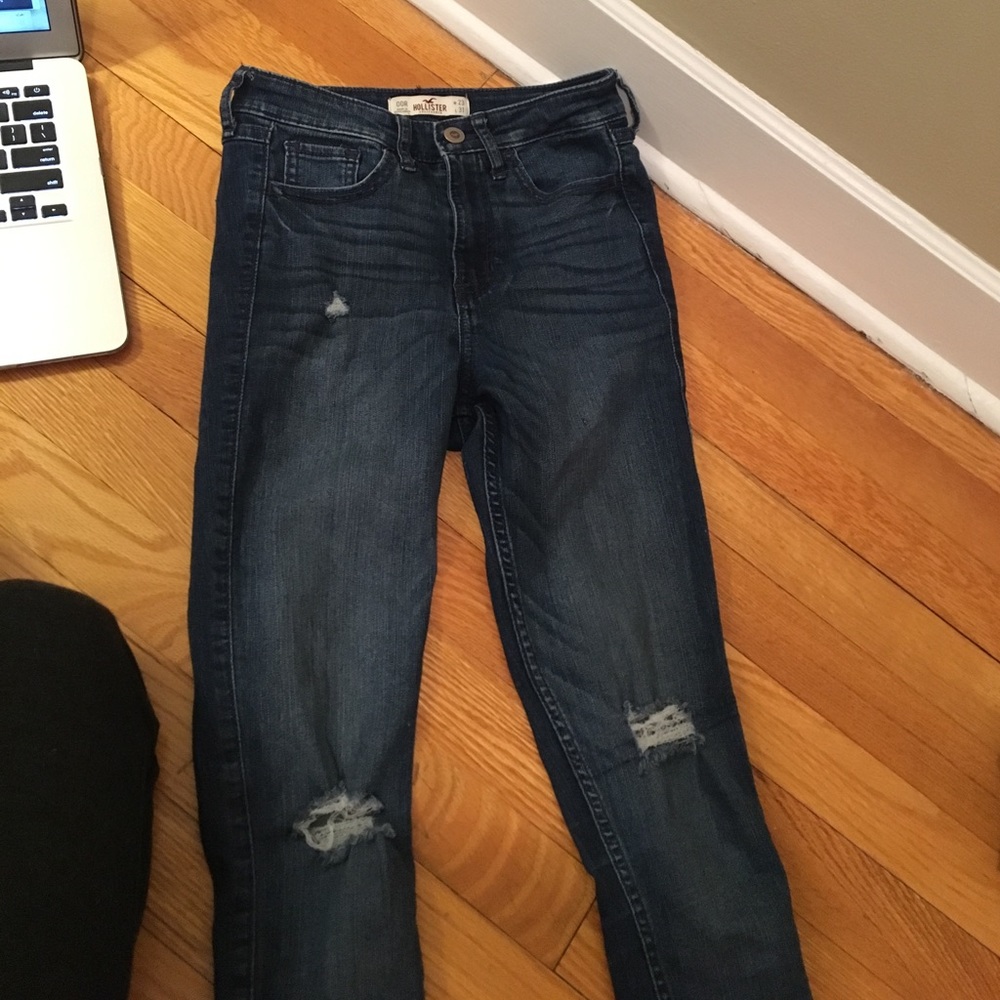high waisted dark wash jeans NEVER WORN