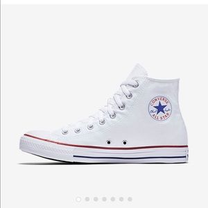 Women's white high top converse (used)