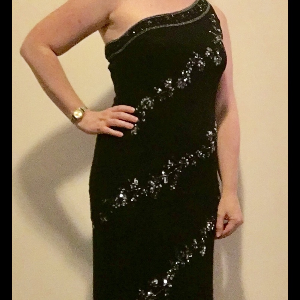 Black prom dress? One shoulder, formal dress