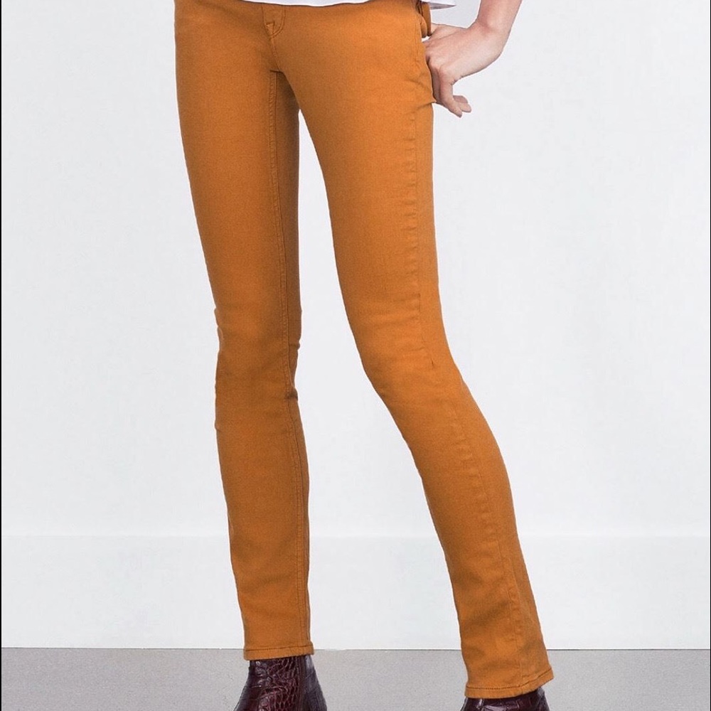 Yellow/gold Zara skinny pants