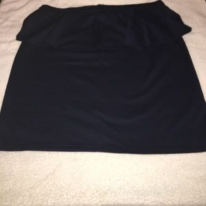XL Navy Peplum Pencil Skirt